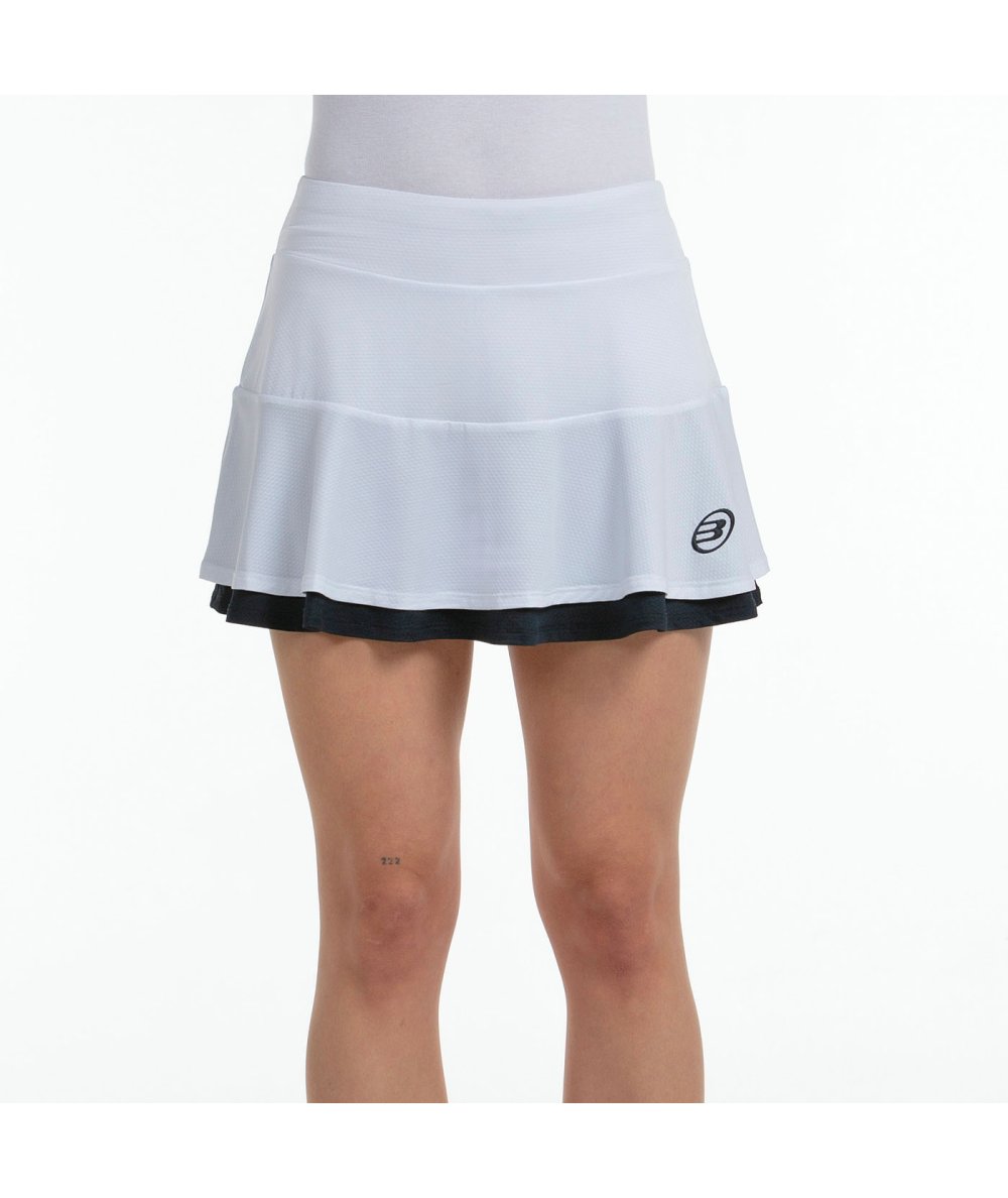 tienda de padel Madrid, tienda de padel online, tienda de padel españa, tienda de padel en linea, FALDA BULLPADEL TEJAS BLANCO