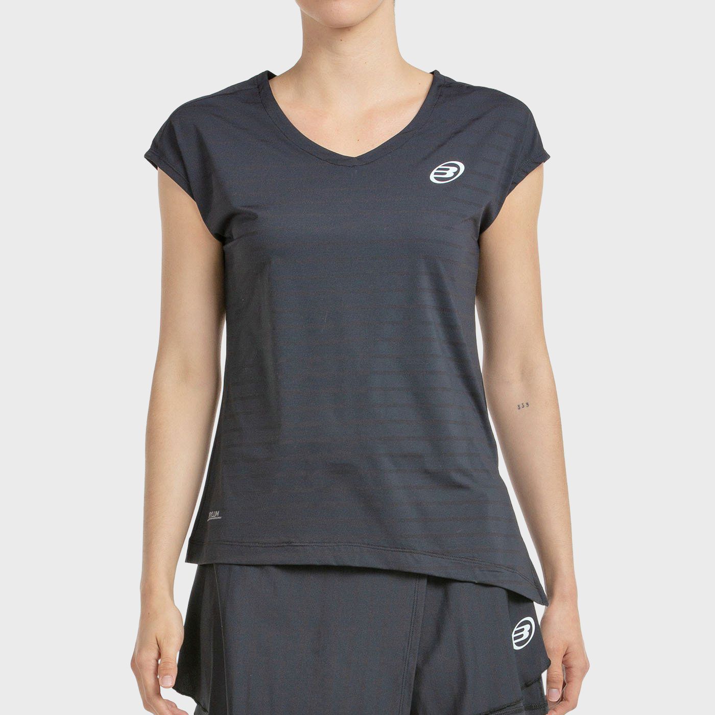 T-SHIRT BULLPADEL ADOROS NOIR TISSU BICOLORE