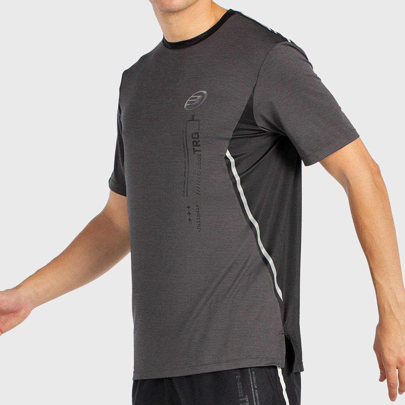 T-SHIRT BULLPADEL BECERRE NERO TESSUTO BICOLORE