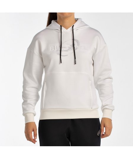 tienda de padel Madrid, tienda de padel online, tienda de padel españa, tienda de padel en linea, SUDADERA BULLPADEL BEFAS BLANC