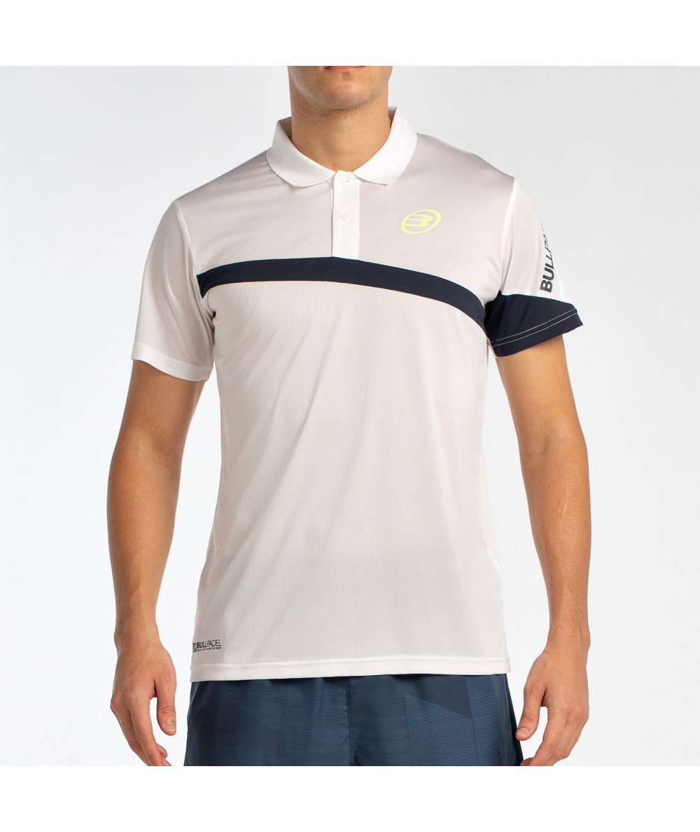 tienda de padel Madrid, tienda de padel online, tienda de padel españa, tienda de padel en linea, POLO BULLPADEL LUCIR BLANCO
