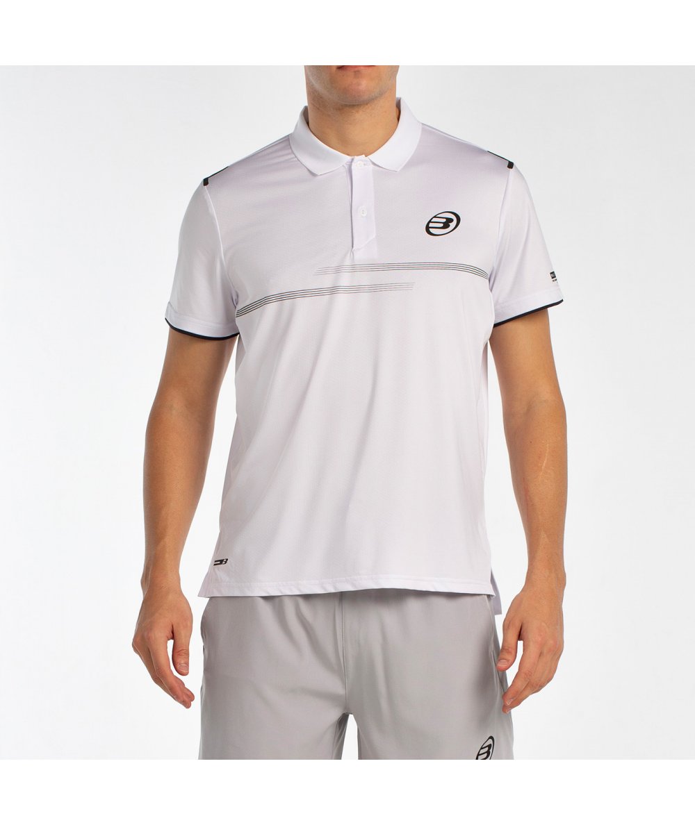 tienda de padel Madrid, tienda de padel online, tienda de padel españa, tienda de padel en linea, POLO BULLPADEL MENKAR BLANCO