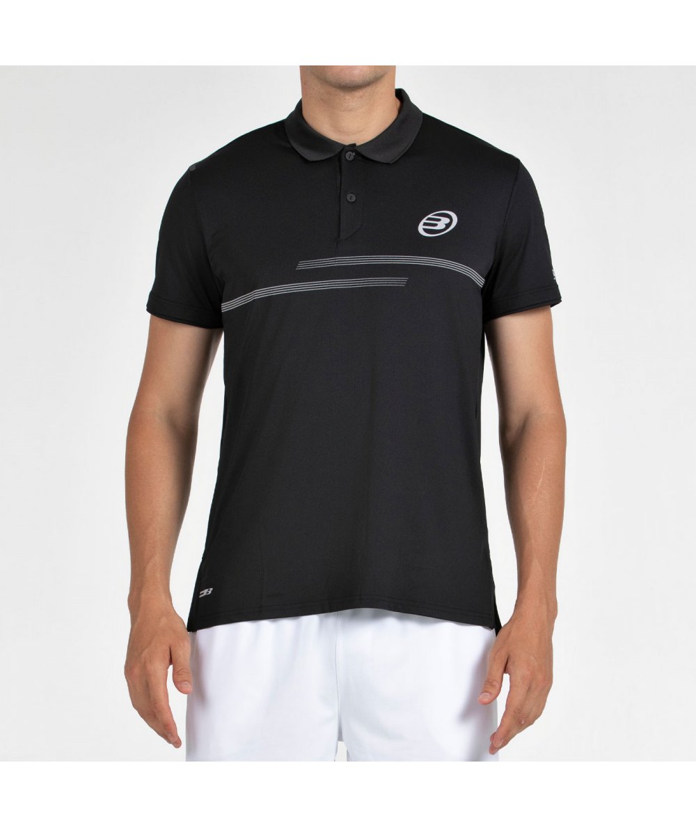 tienda de padel Madrid, tienda de padel online, tienda de padel españa, tienda de padel en linea, POLO BULLPADEL MENKAR NEGRO