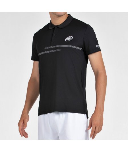 tienda de padel Madrid, tienda de padel online, tienda de padel españa, tienda de padel en linea, POLO BULLPADEL MENKAR NEGRO