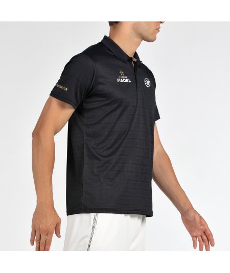 tienda de padel Madrid, tienda de padel online, tienda de padel españa, tienda de padel en linea, POLO BULLPADEL POMPIER NEGRO