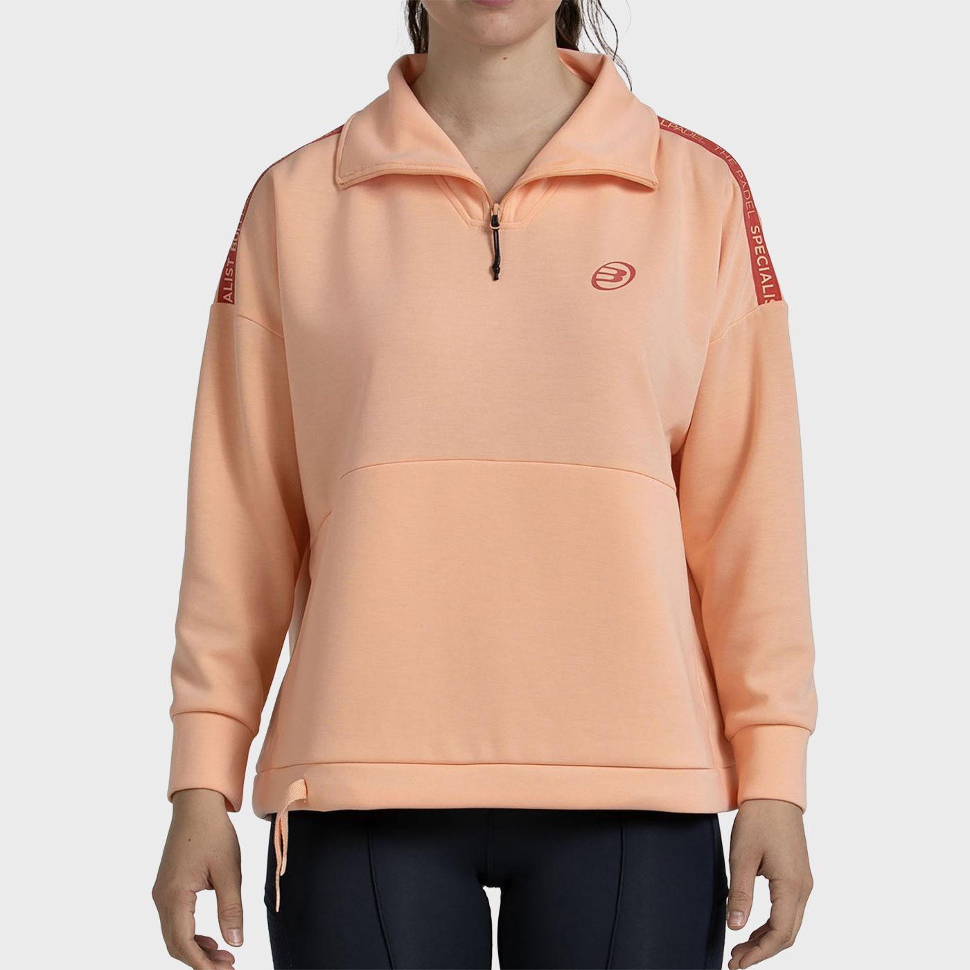 SUDADERA BULLPADEL ALASIA NARANJA PASTEL