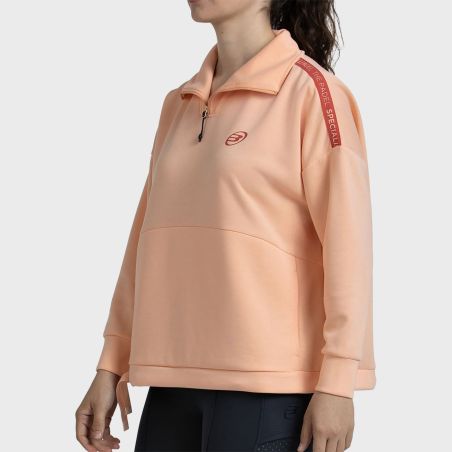 SUDADERA BULLPADEL ALASIA NARANJA PASTEL