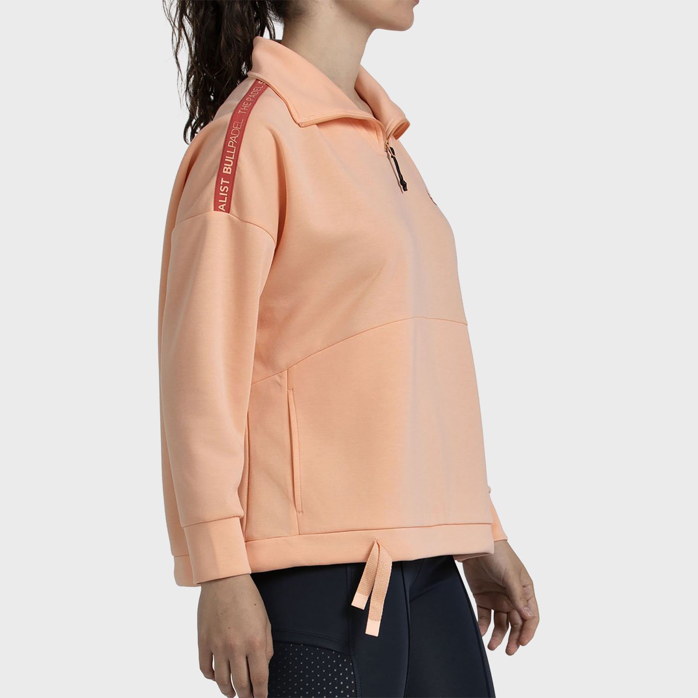 SUDADERA BULLPADEL ALASIA NARANJA PASTEL