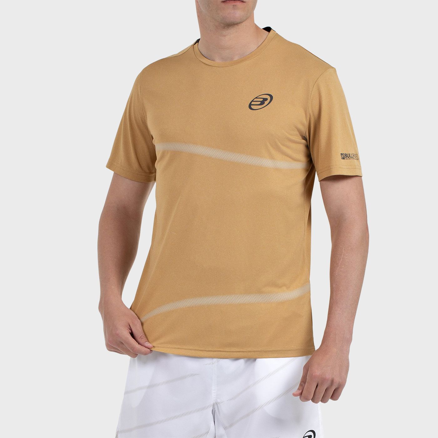 tienda de padel Madrid, tienda de padel online, tienda de padel españa, tienda de padel en linea, CAMISETA BULLPADEL CHELES OCRE