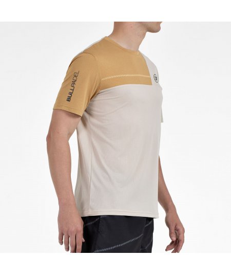 tienda de padel Madrid, tienda de padel online, tienda de padel españa, tienda de padel en linea, CAMISETA BULLPADEL CACIN BEIGE