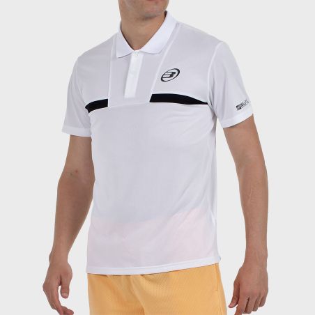 tienda de padel Madrid, tienda de padel online, tienda de padel españa, tienda de padel en linea, POLO BULLPADEL CALZADIL BLANCO